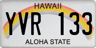 HI license plate YVR133