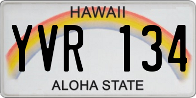 HI license plate YVR134