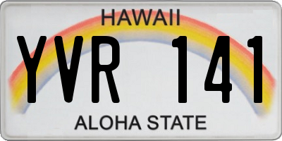 HI license plate YVR141