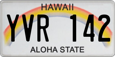 HI license plate YVR142