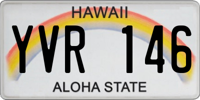 HI license plate YVR146