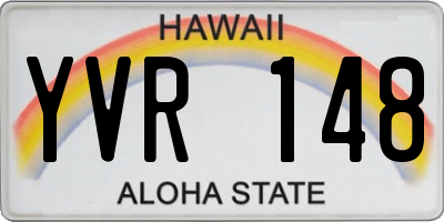 HI license plate YVR148