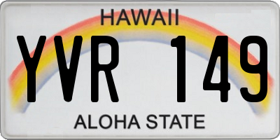 HI license plate YVR149