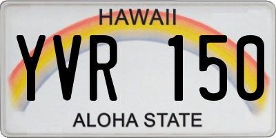 HI license plate YVR150