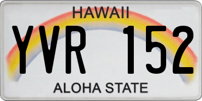 HI license plate YVR152