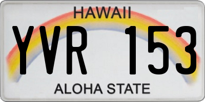 HI license plate YVR153
