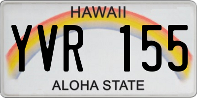 HI license plate YVR155