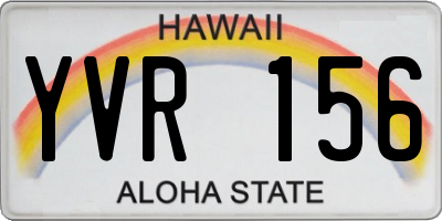 HI license plate YVR156