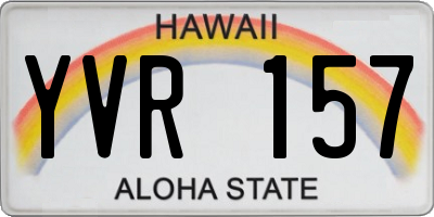HI license plate YVR157
