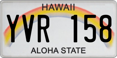 HI license plate YVR158