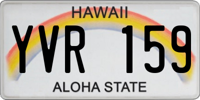 HI license plate YVR159