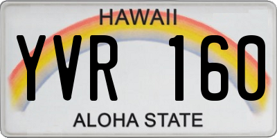 HI license plate YVR160
