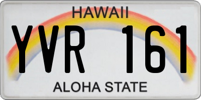 HI license plate YVR161