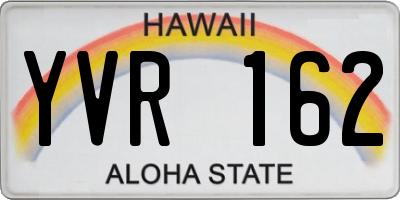 HI license plate YVR162