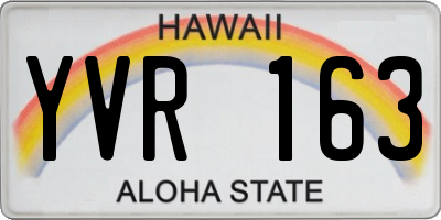 HI license plate YVR163
