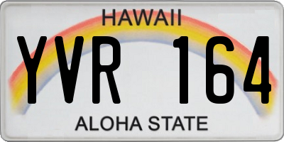 HI license plate YVR164