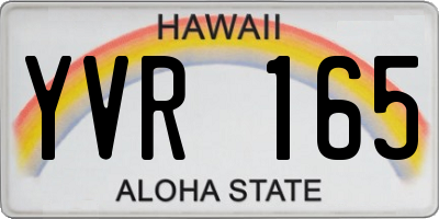 HI license plate YVR165