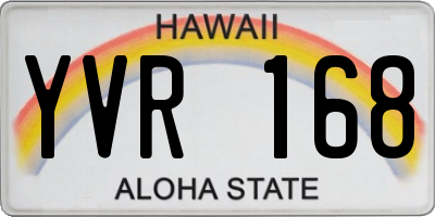 HI license plate YVR168
