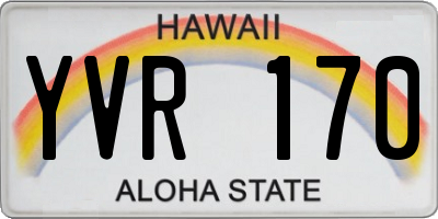 HI license plate YVR170