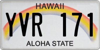 HI license plate YVR171