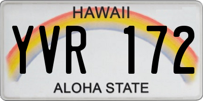 HI license plate YVR172