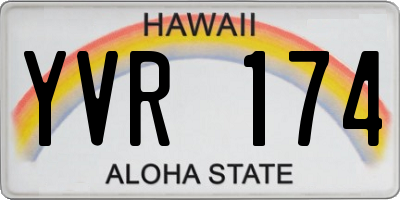 HI license plate YVR174