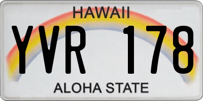 HI license plate YVR178