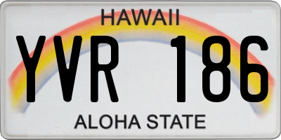 HI license plate YVR186