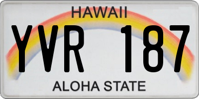 HI license plate YVR187