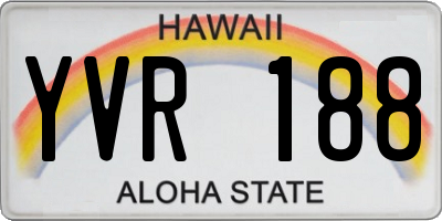 HI license plate YVR188