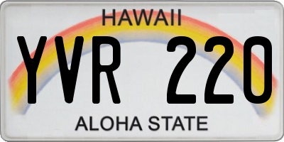 HI license plate YVR220
