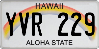 HI license plate YVR229