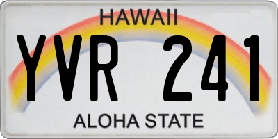 HI license plate YVR241