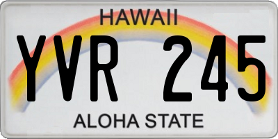 HI license plate YVR245