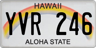 HI license plate YVR246