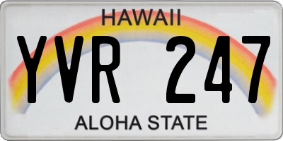 HI license plate YVR247