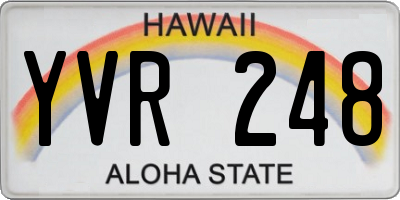 HI license plate YVR248