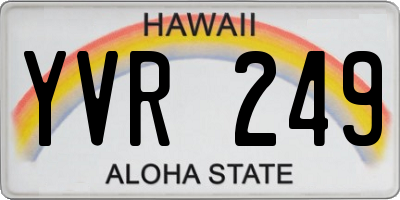 HI license plate YVR249
