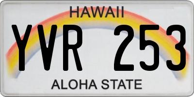 HI license plate YVR253