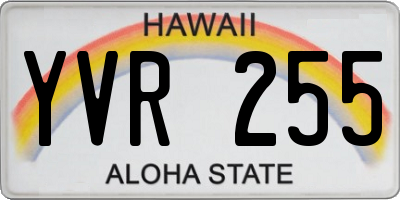 HI license plate YVR255