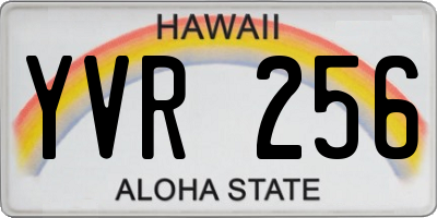 HI license plate YVR256