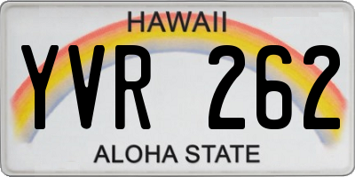HI license plate YVR262