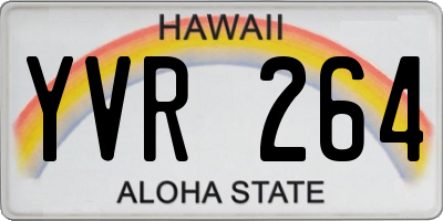 HI license plate YVR264