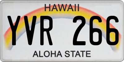 HI license plate YVR266