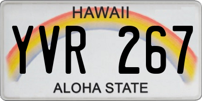 HI license plate YVR267