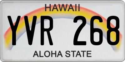 HI license plate YVR268