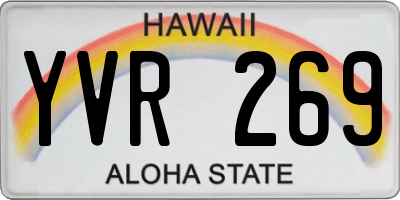 HI license plate YVR269