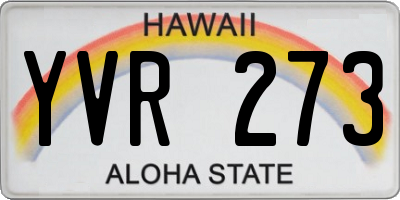 HI license plate YVR273