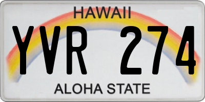 HI license plate YVR274