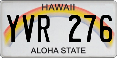 HI license plate YVR276